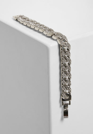 Big Bracelet With Stones - Silver