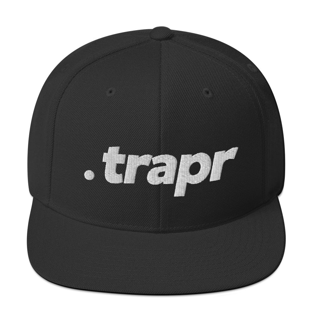 "Trapr Basic White Font" Snapback Hat | trapr clothing | trap & streetwear shop