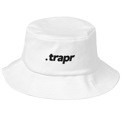 "Trapr Classic White Font" Bucket Hat | trapr clothing | trap & streetwear shop